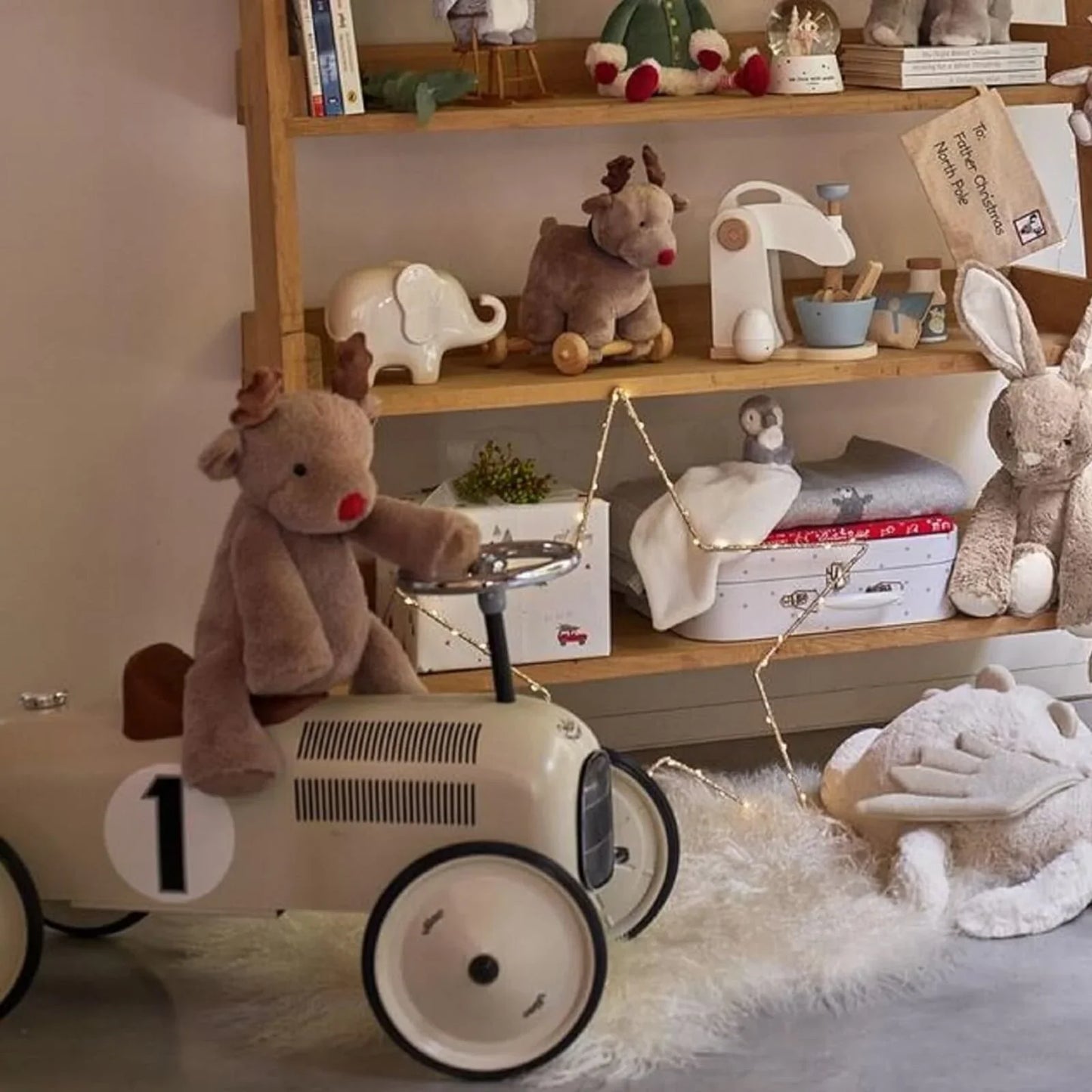 Vilac Ride On Metal Car Toy - Off White