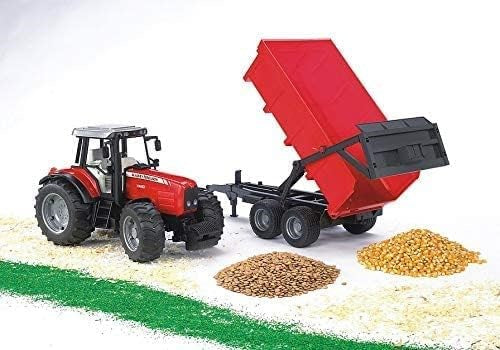 Bruder Massey Ferguson 7480 with Tipping Trailer, Toy Tractor Scale 1:16
