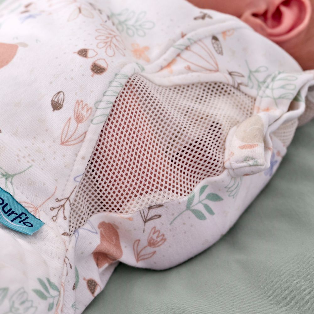 Purflo Swaddle To Sleep 0.5 Tog Sleeping Bag [0-4M] - (Nutmeg Design)