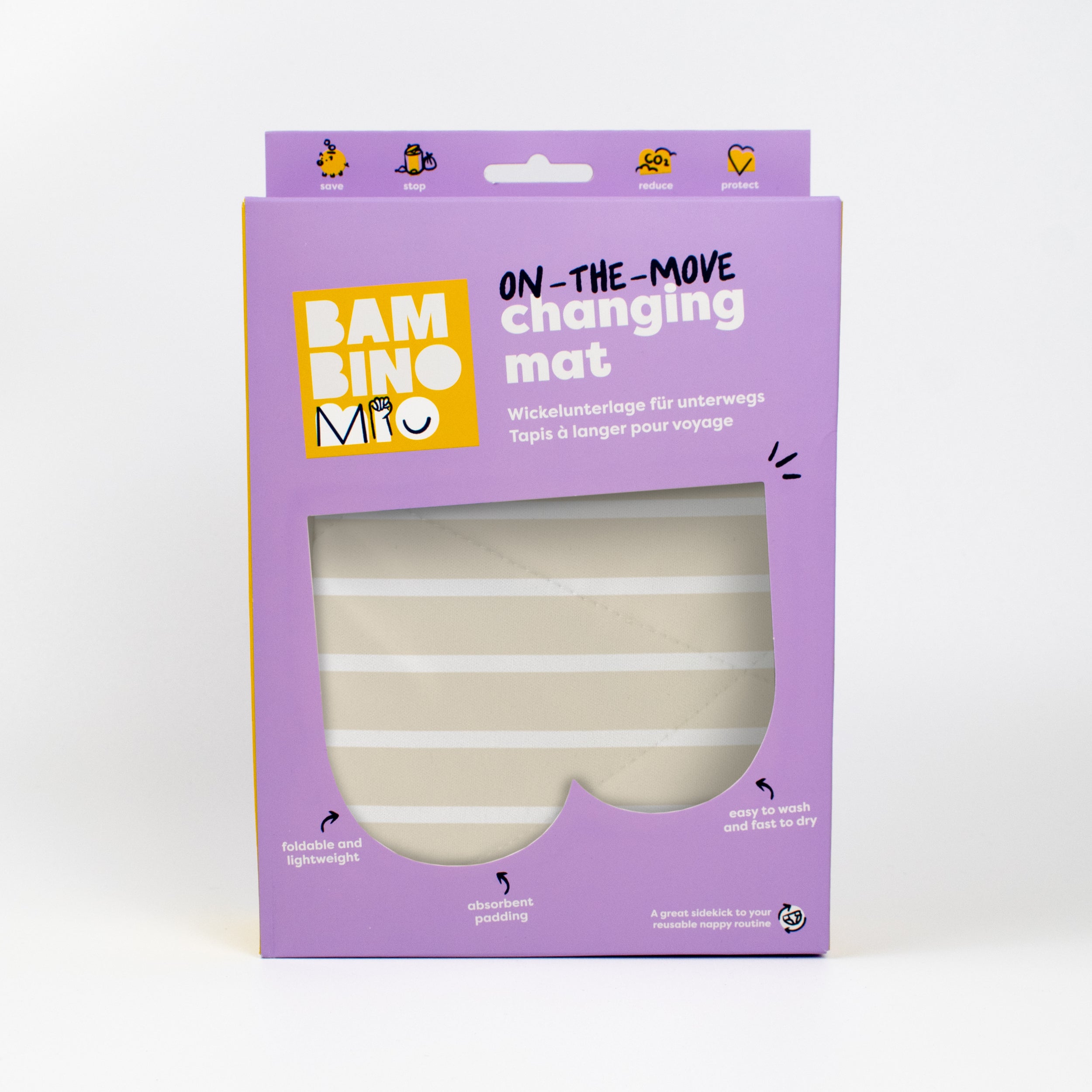 On-The-Move Baby Changing Mat in Neutral Stripe