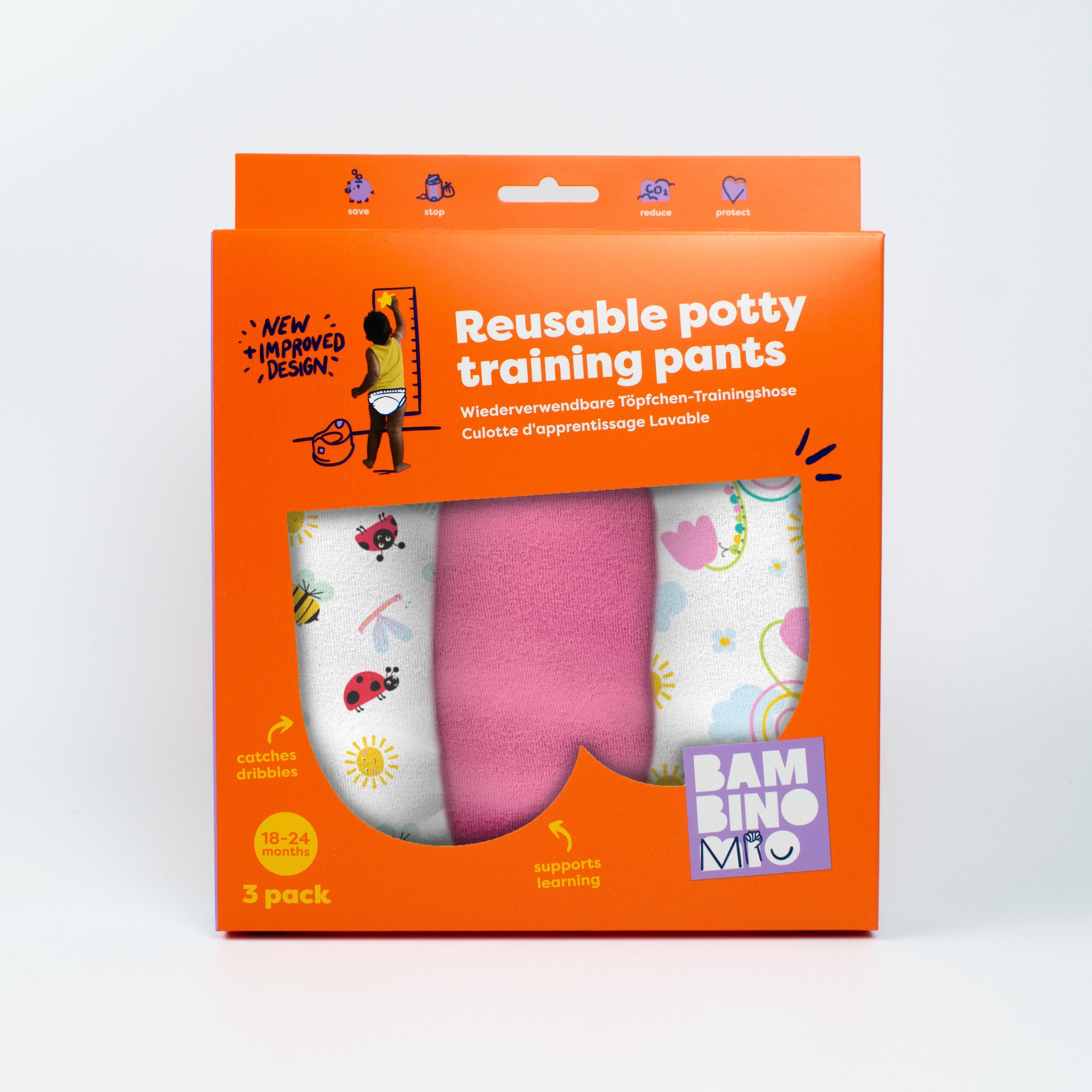 NEW: 3 Pack Reusable Potty Training Pants in Garden Party - Elite Design