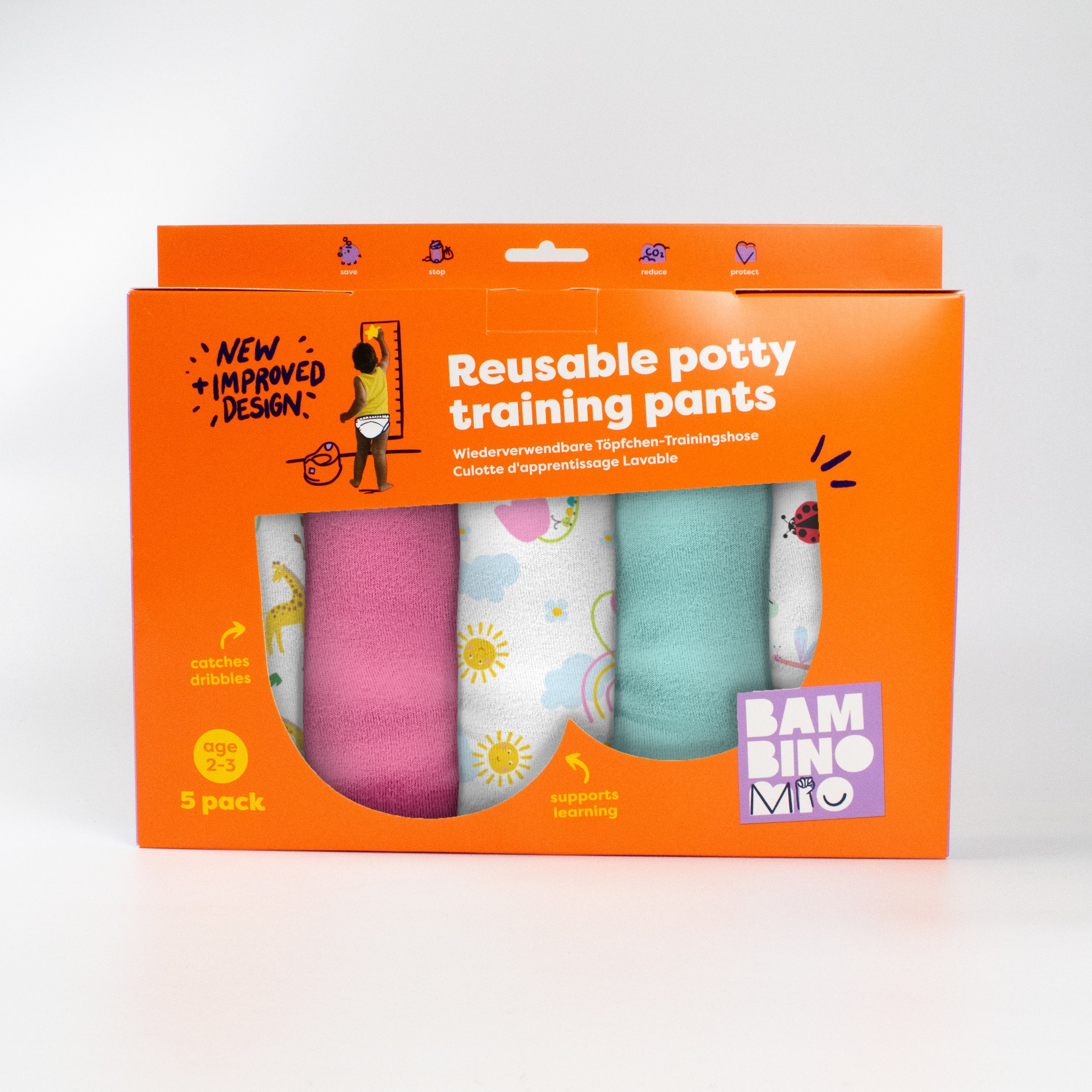 NEW: 5 Pack Reusable Potty Training Pants in Summer Smiles - Elite Design