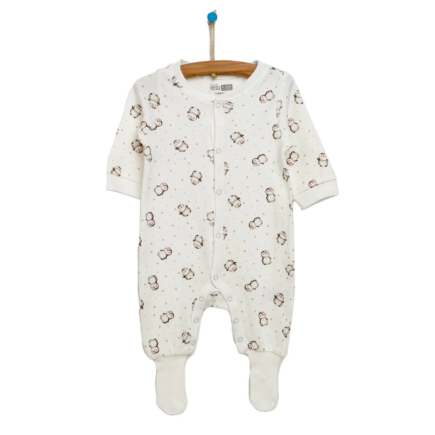 HelloBaby Newborn Baby Girl Footed Jumpsuit - Ecru