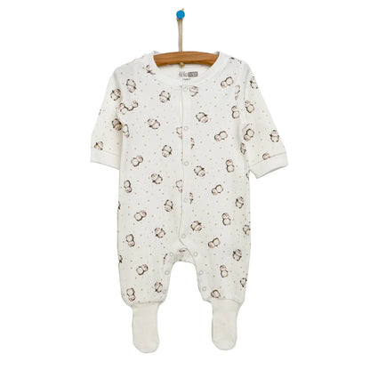 HelloBaby Newborn Baby Girl Footed Jumpsuit - Ecru