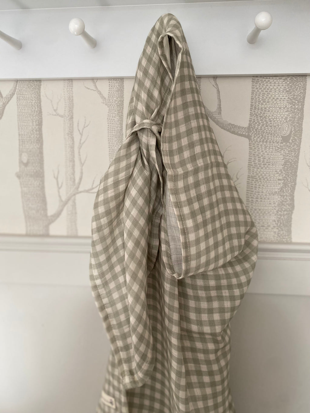 Gingham Sage Large Swaddle Muslin