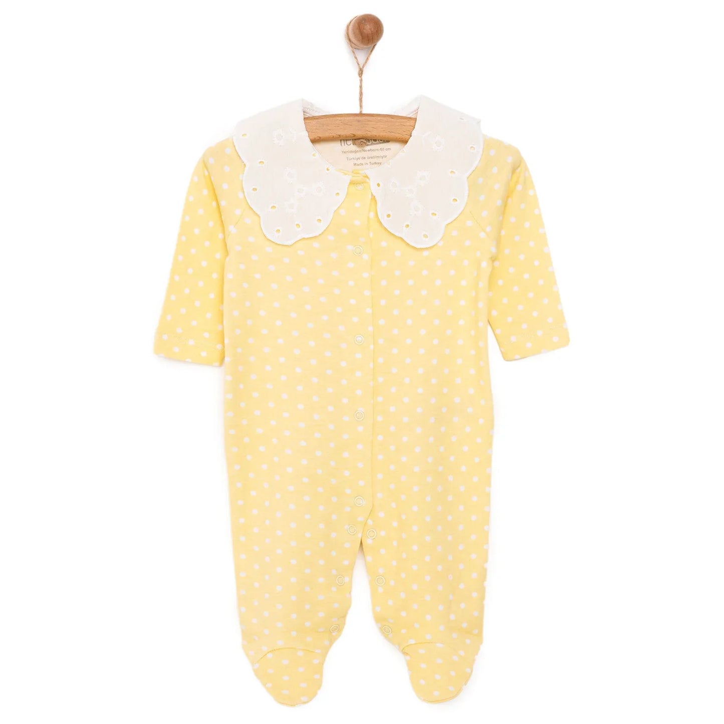 HelloBaby Newborn Girl Footed Jumpsuit - Yellow