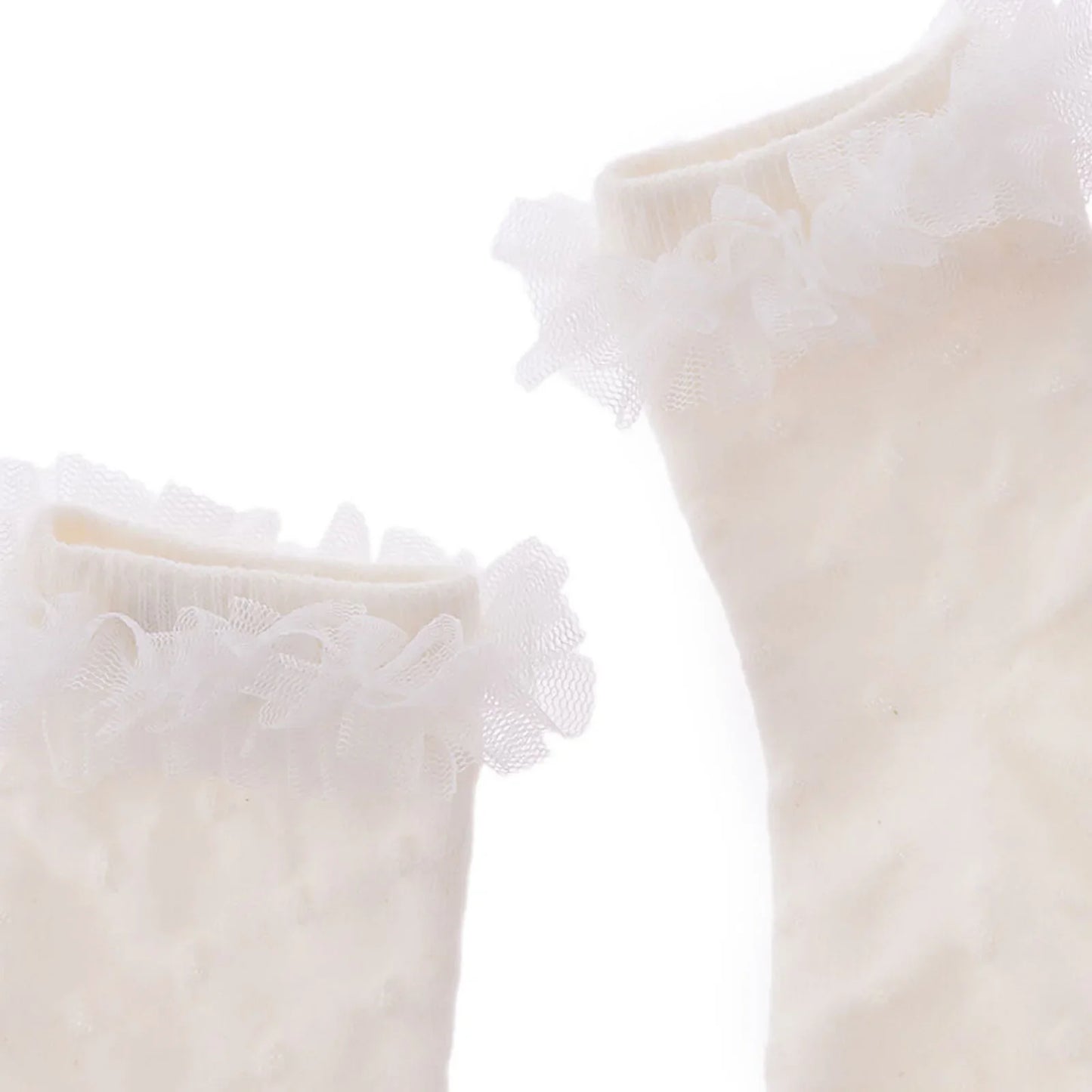 HelloBaby Girl Socks with Lace - White