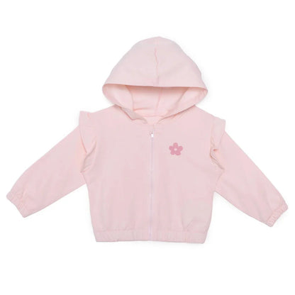 HelloBaby Girls Hooded Cardigan Crew Neck Long Sleeve - Pink