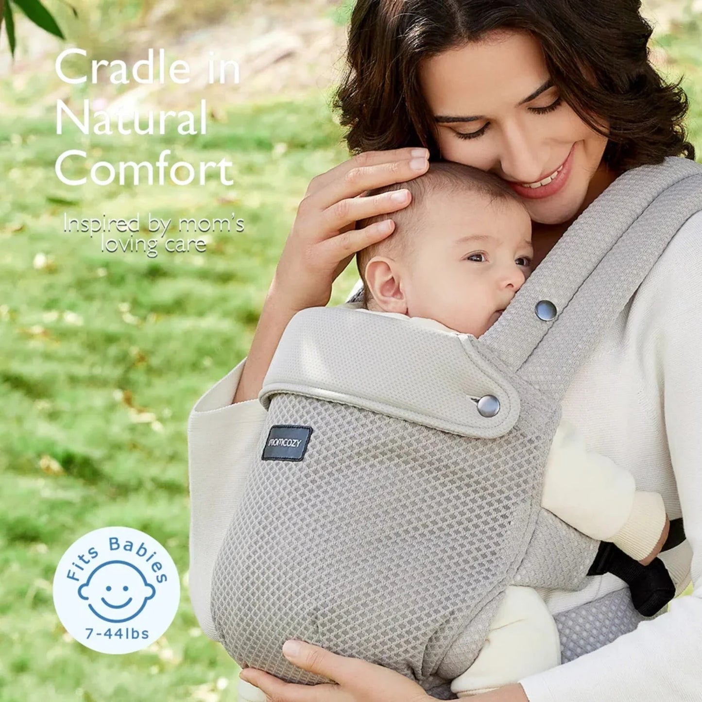 Momcozy Baby Carrier Newborn to Toddler Air Mesh - Grey