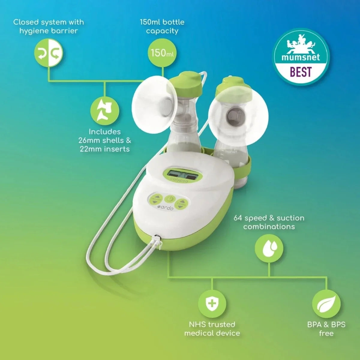 Ardo Double Manual Breast Pump Set for Calypso & Carum