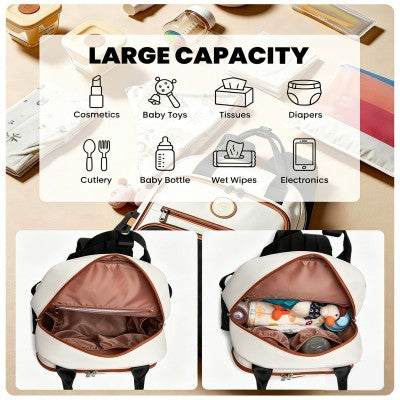 Miss Lulu Baby Changing Backpack (Black & White) - BCM2532BK/WH