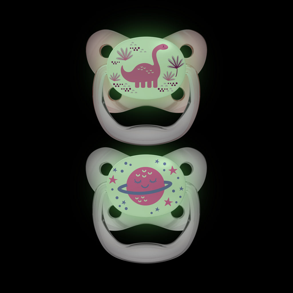 Dr Brown PreVent Butterfly Stage 2 Glow In Dark Soother (Girl) - Pack of 2
