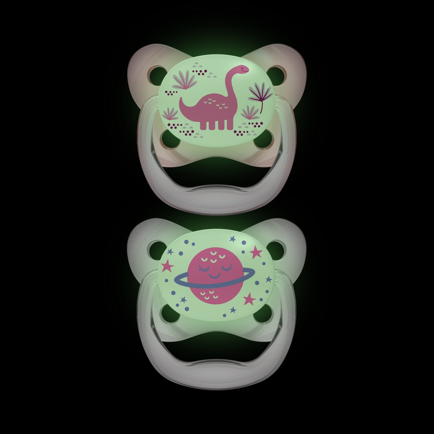 Dr Brown PreVent Butterfly Stage 2 Glow In Dark Soother (Girl) - Pack of 2