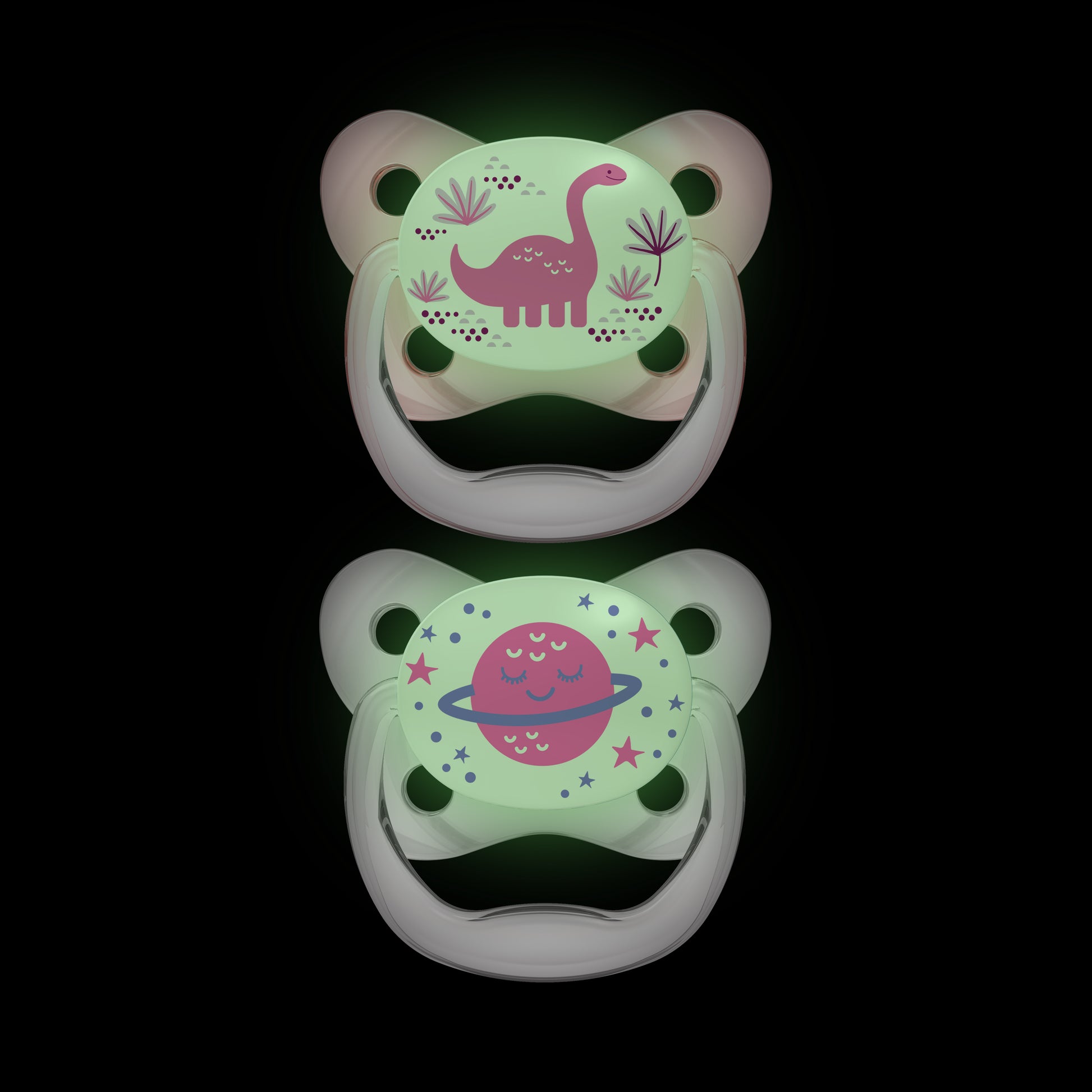 Dr Brown PreVent Butterfly Stage 2 Glow In Dark Soother (Girl) - Pack of 2