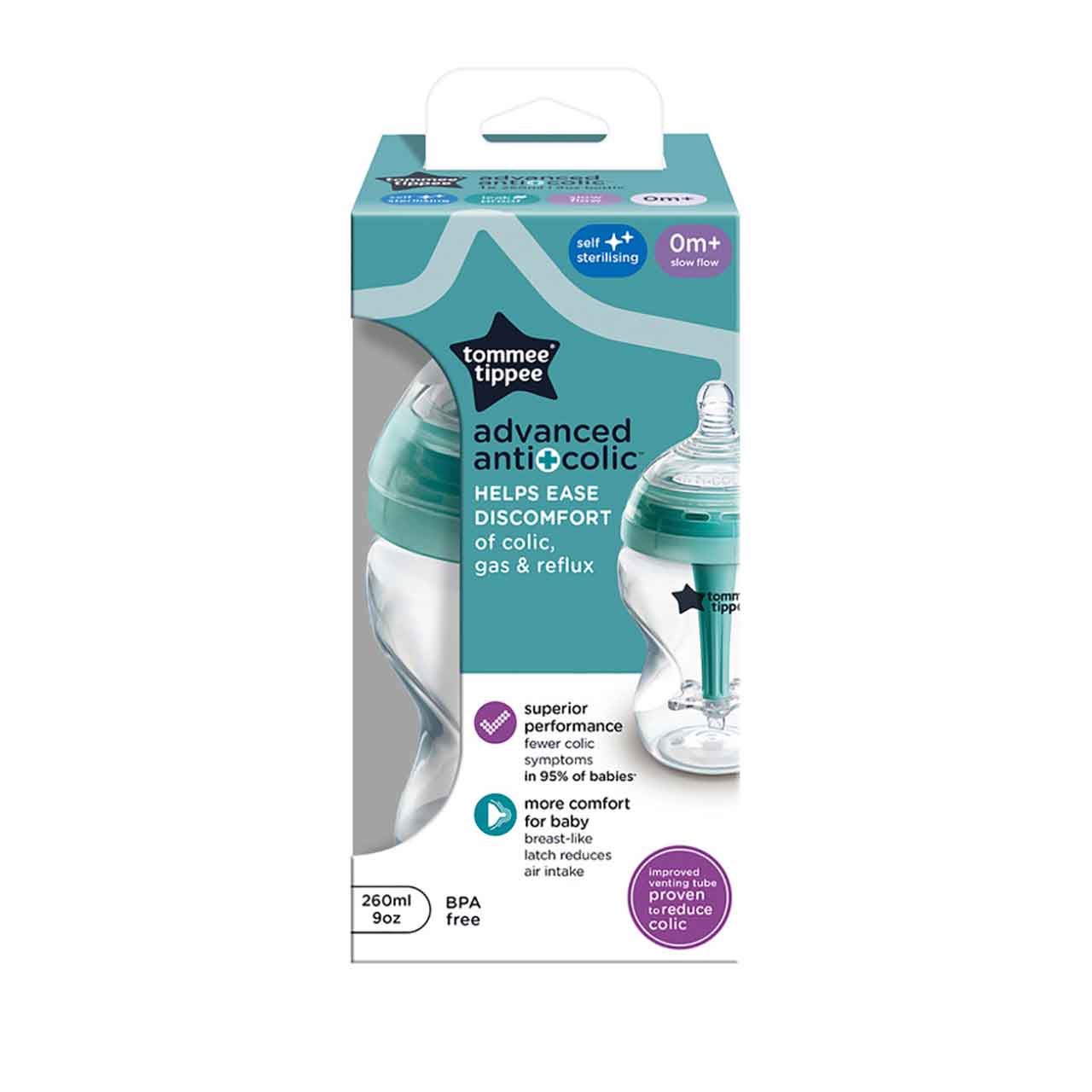 Tommee Tippee Advanced Anti-Colic Bottle 260mls - SINGLE BOTTLE