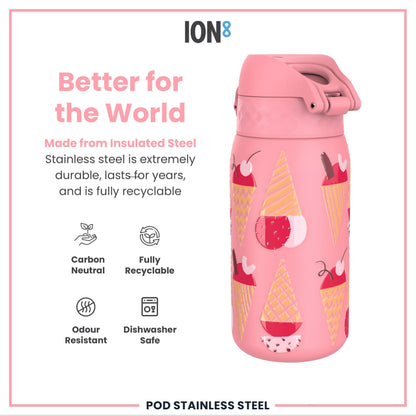 Leak Proof Thermal Steel Water Bottle, Insulated, Ice Creams, 320ml (11oz)