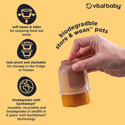 Vital Baby Store & Wean Pots 120ml - 4 Pack