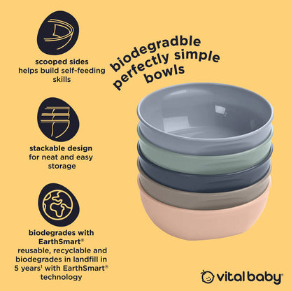 Vital Baby Perfectly Simple Bowls 5 Pack - Natural