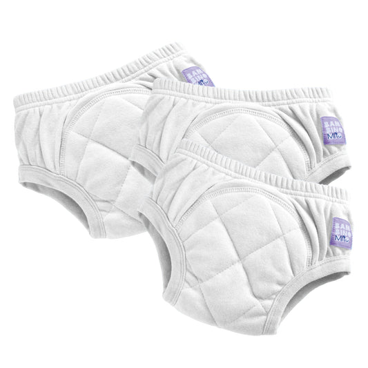 3 Pack Reusable Potty Training Pants in White  - Enhanced Design