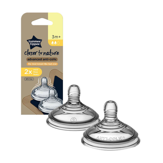 Tommee Tippee Closer To Nature Advanced Anti-Colic Teats - Medium Flow (Pack of 2)