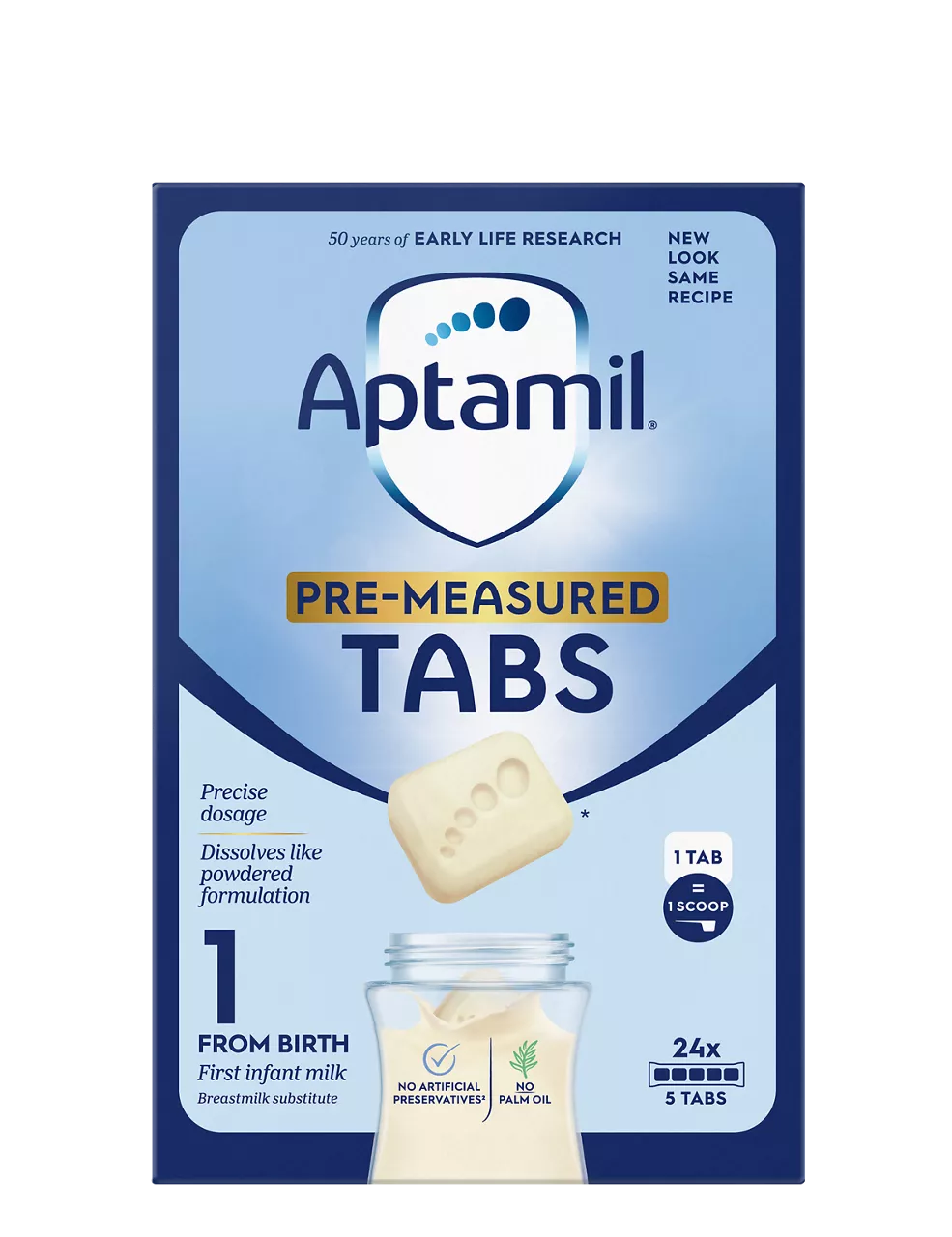Aptamil First Infant Pre-Measured Milk Tabs (0-6 months) - 24x23g Sachets