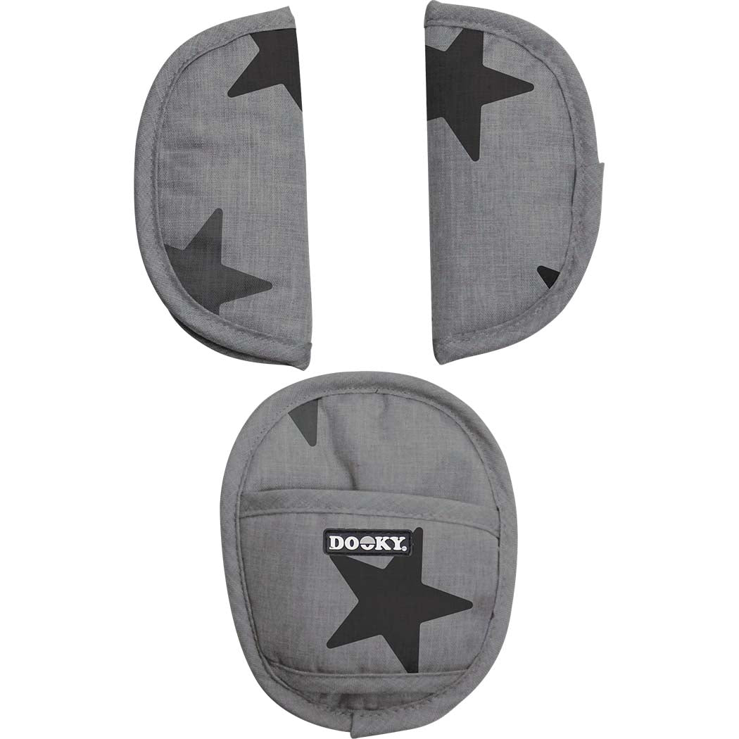 Dooky Universal Car Seat Pads (Grey Stars)