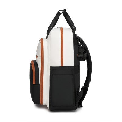 Miss Lulu Baby Changing Backpack (Black & White) - BCM2532BK/WH