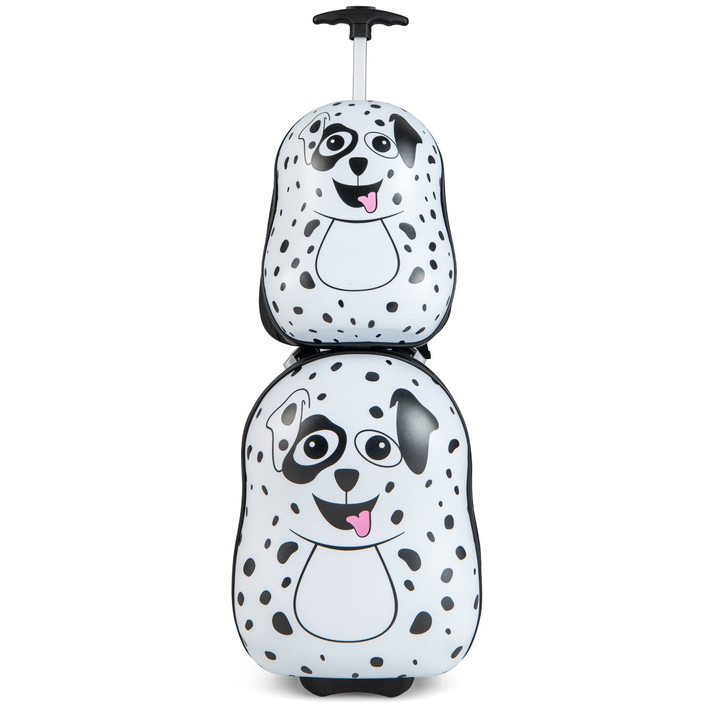 2 Pieces Kids Luggage Set with Wheels and Height Adjustable Handle-Blue