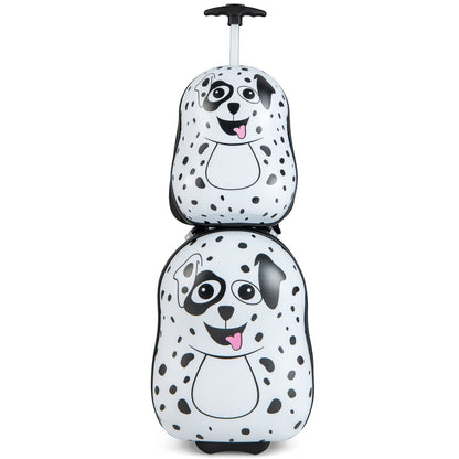 2 Pieces Kids Luggage Set with Wheels and Height Adjustable Handle-Blue