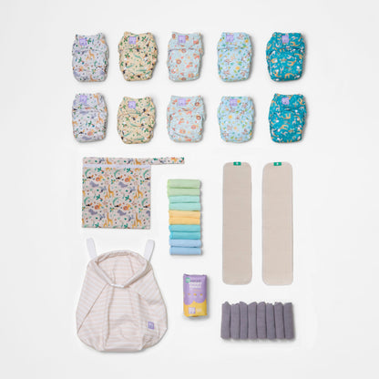 The Essentials Reusable Nappy Bundle in Wild Life