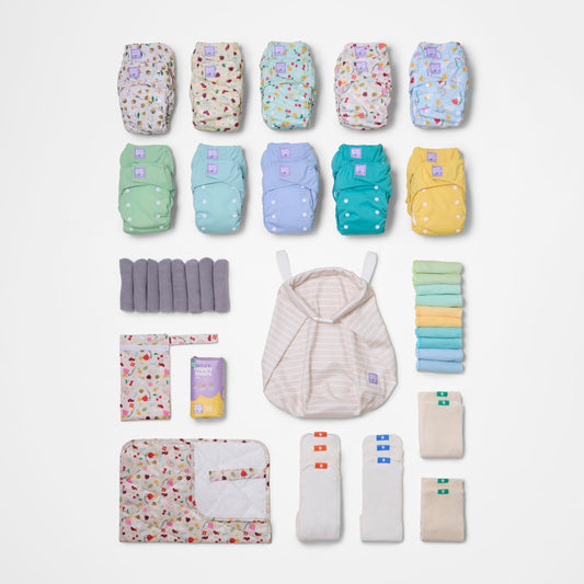 The Everything Reusable Nappy Bundle in Garden Party and Pastels