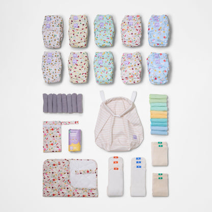 The Everything Reusable Nappy Bundle in Garden Party