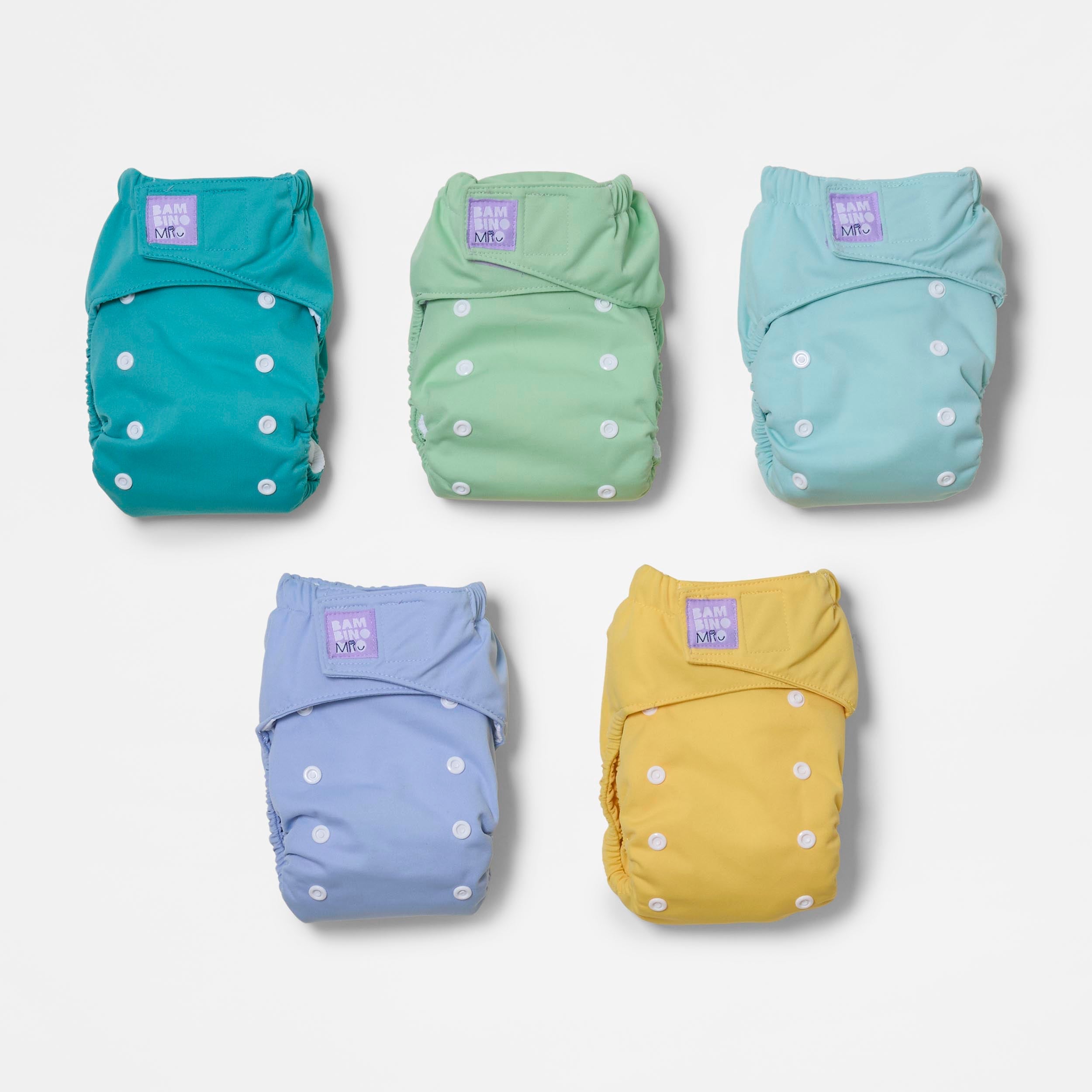 Revolutionary Reusable Nappy Bundle 5 Pack in Paintbox Pastels