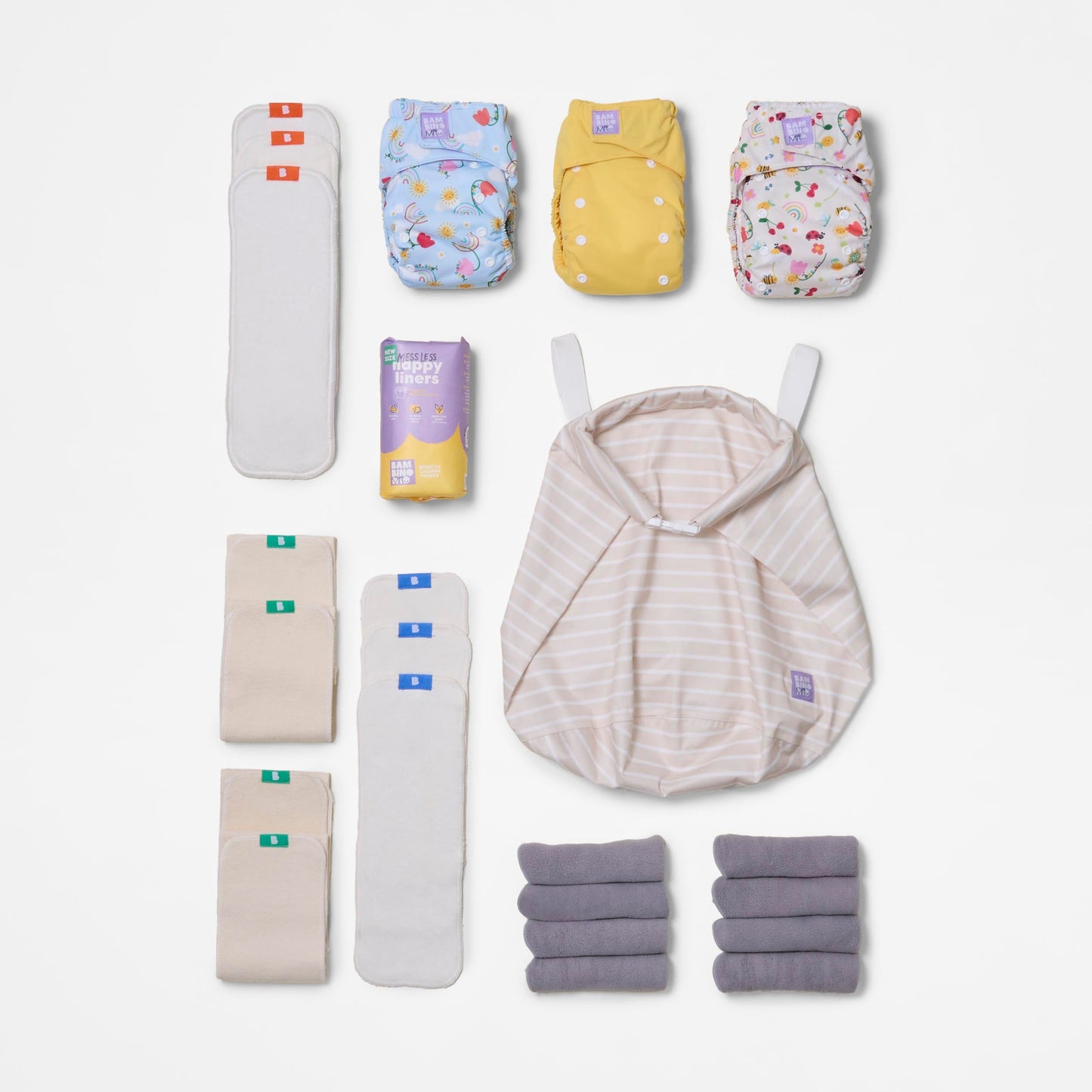 The Nighttime Reusable Nappy Bundle in Garden Party