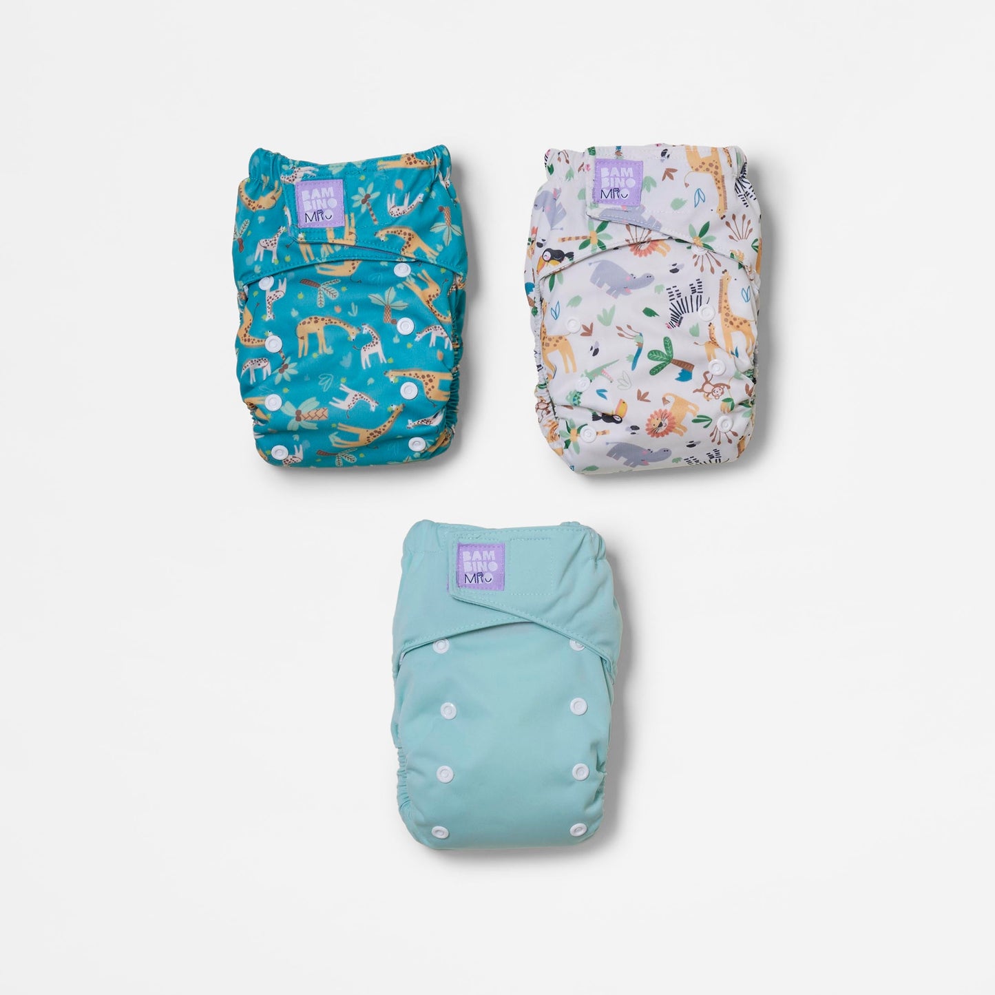 Revolutionary Try-Me-Trio Reusable Nappy Bundle in Wild Life
