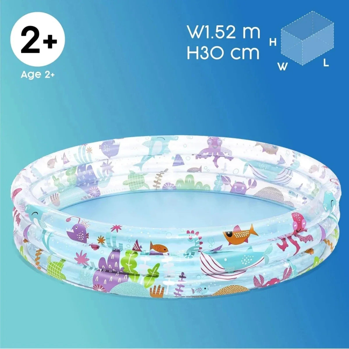 Bestway 60" x 12" Deep Dive 3 Ring Pool