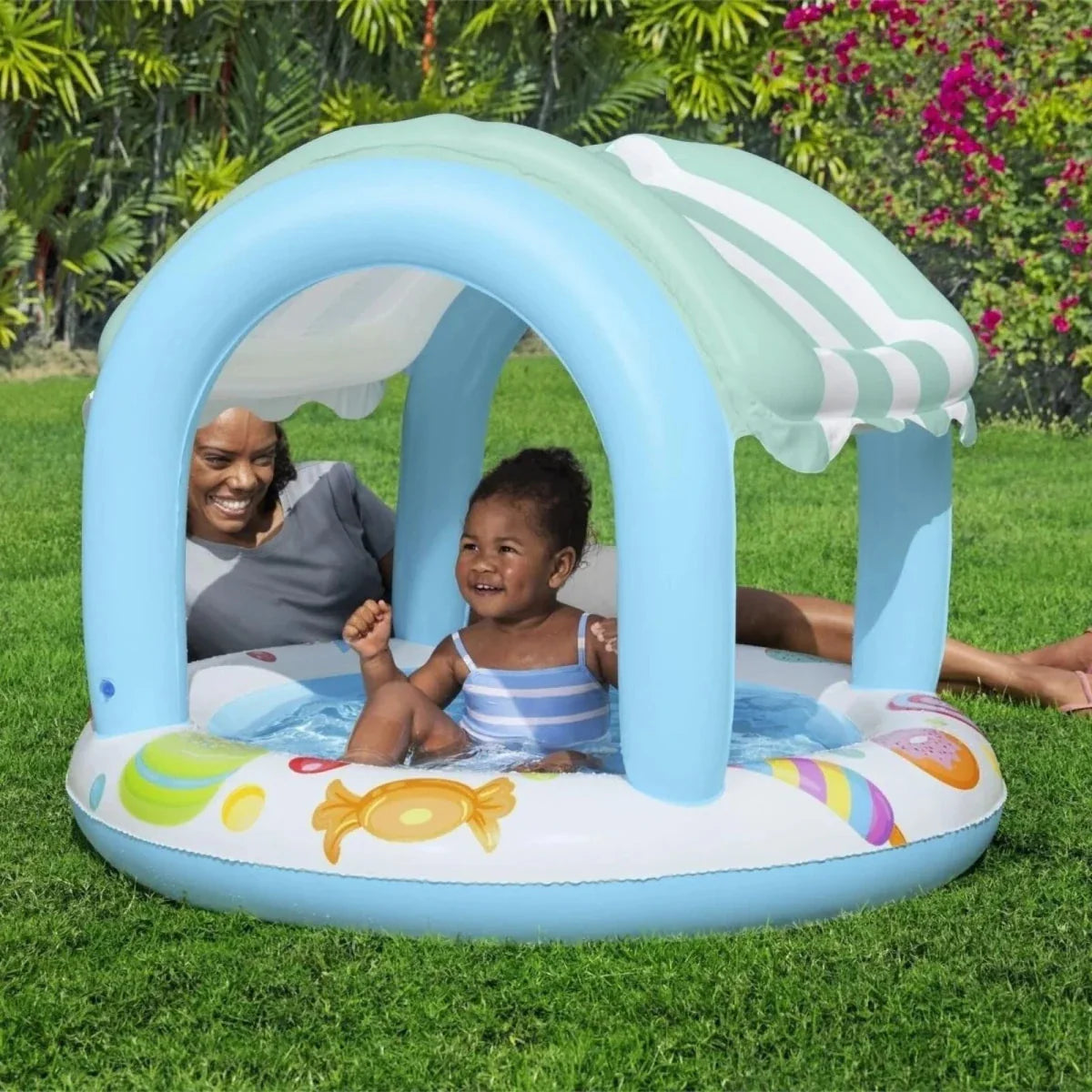 Bestway 41" x 33" Sweet Shoppe Shaded Kiddie Pool