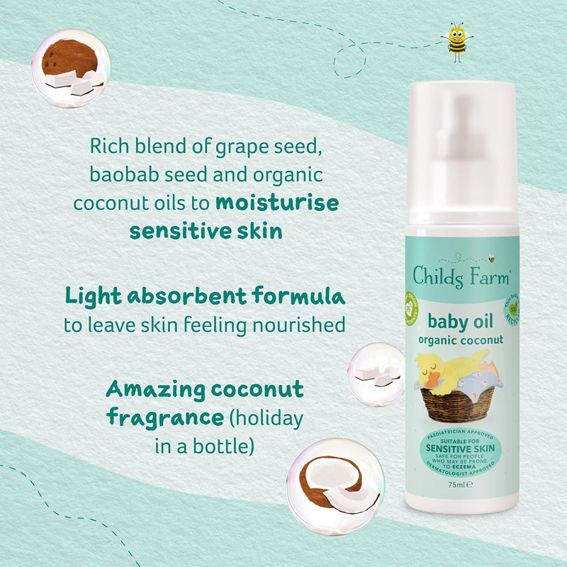 Child's Farm Baby Massage Oil Organic Coconut 75ml