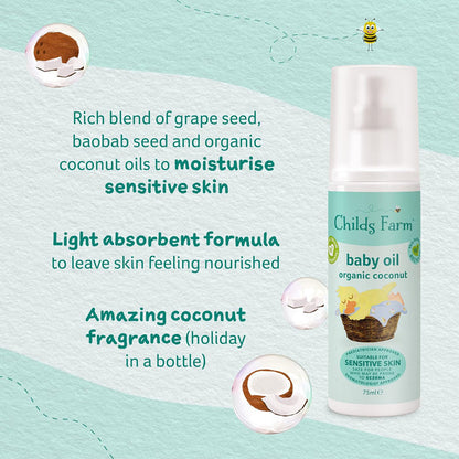 Child's Farm Baby Massage Oil Organic Coconut 75ml