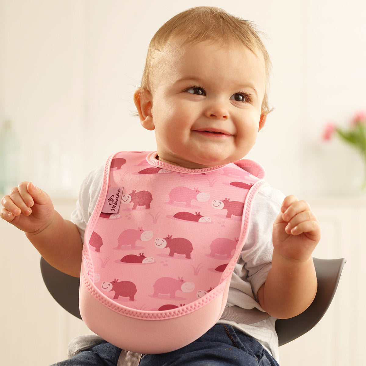 Weaning Bib - Waterproof Soft Neoprene Hippos UltraBib