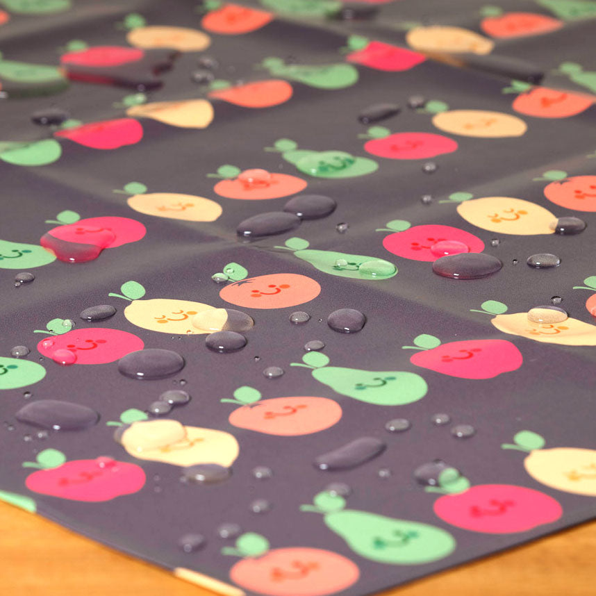 Wipeezee Splash Mat - Grey Happy Fruit