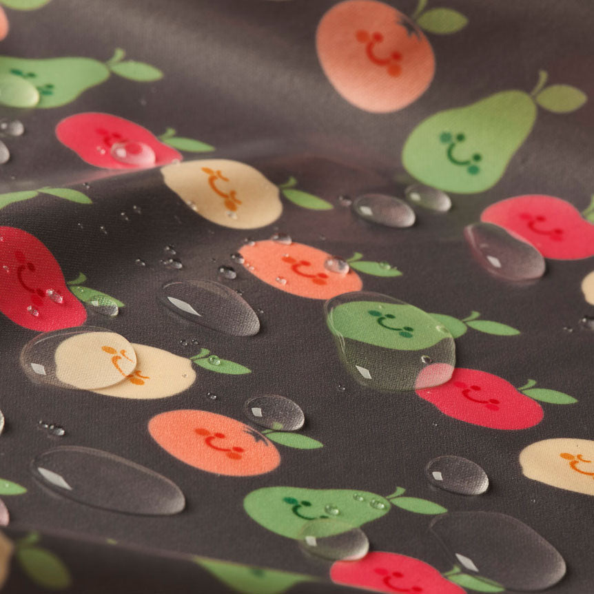 Wipeezee Coverall Bib - Grey Happy Fruit
