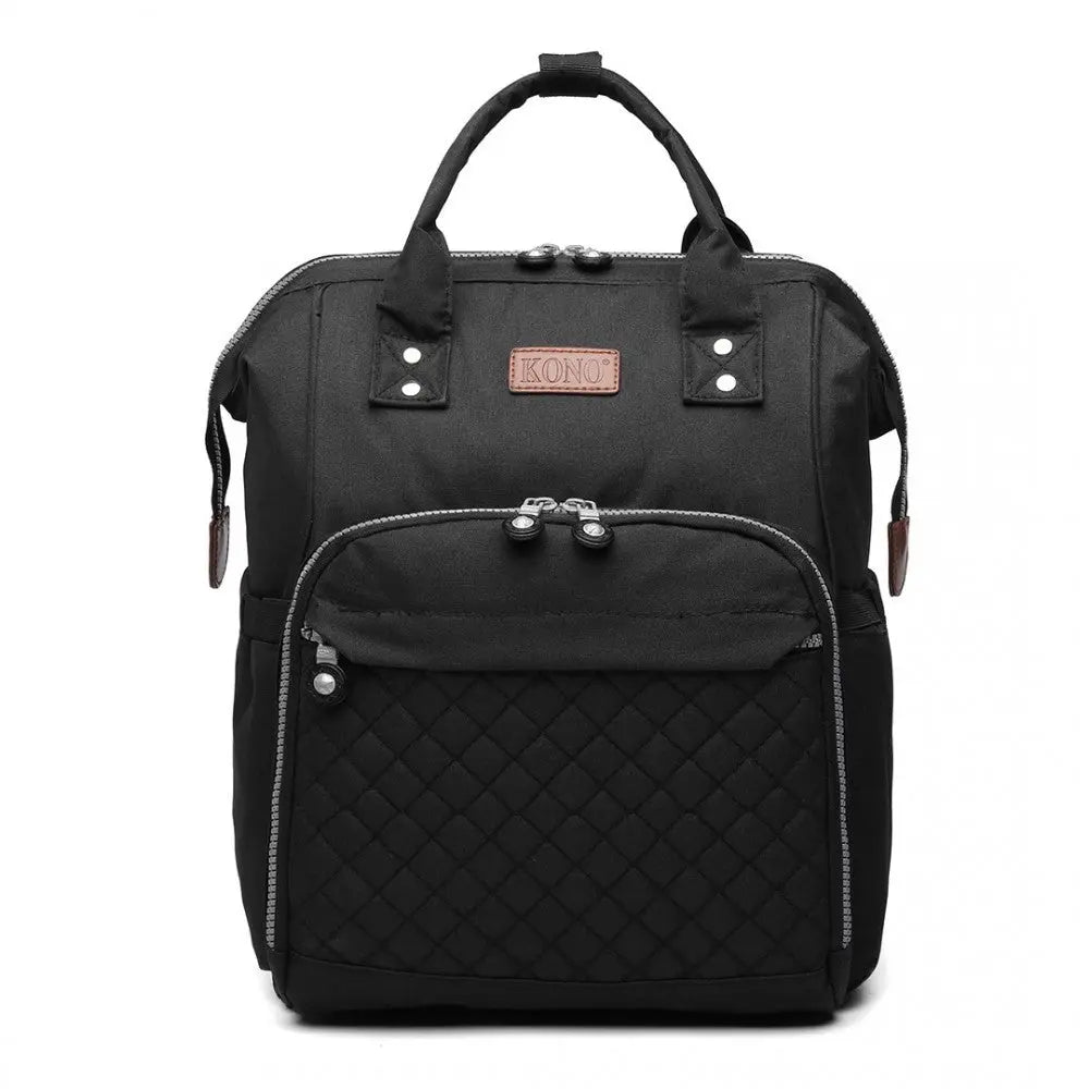 Black Backpack Baby Changing Bag with USB Charging Port - Little Lug