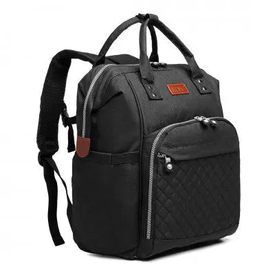 Black Backpack Baby Changing Bag with USB Charging Port - Little Lug