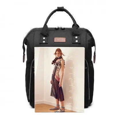 Black Backpack Baby Changing Bag with USB Charging Port - Little Lug