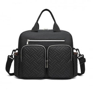 Black Functional Baby Changing Shoulder Bag - Little Lug