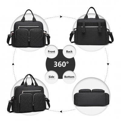 Black Functional Baby Changing Shoulder Bag - Little Lug