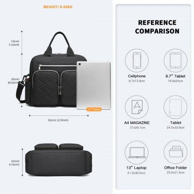 Black Functional Baby Changing Shoulder Bag - Little Lug
