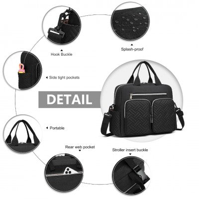 Black Functional Baby Changing Shoulder Bag - Little Lug