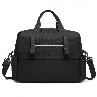 Black Functional Baby Changing Shoulder Bag With Changing Mat - Little Lug